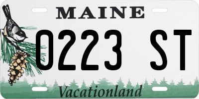 ME license plate 0223ST