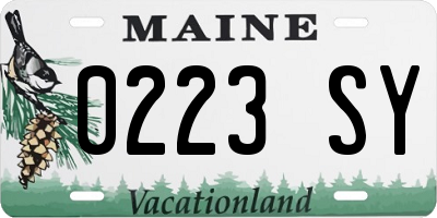 ME license plate 0223SY