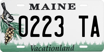 ME license plate 0223TA