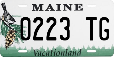ME license plate 0223TG