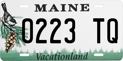 ME license plate 0223TQ