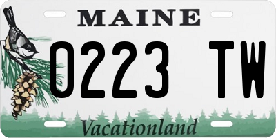 ME license plate 0223TW