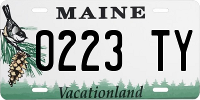 ME license plate 0223TY