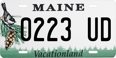 ME license plate 0223UD