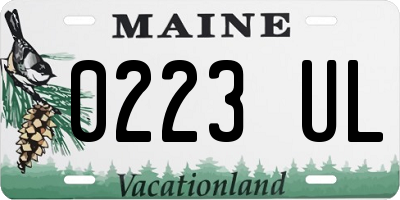 ME license plate 0223UL
