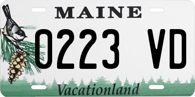 ME license plate 0223VD