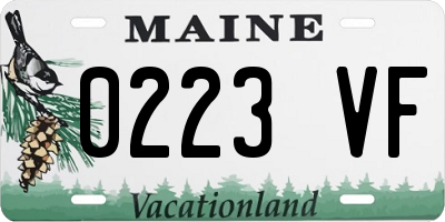 ME license plate 0223VF