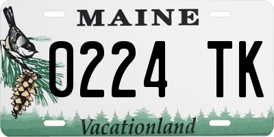 ME license plate 0224TK