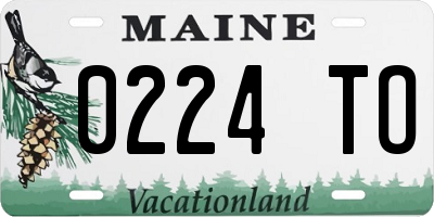 ME license plate 0224TO