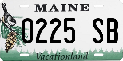 ME license plate 0225SB