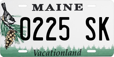 ME license plate 0225SK