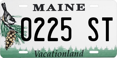 ME license plate 0225ST