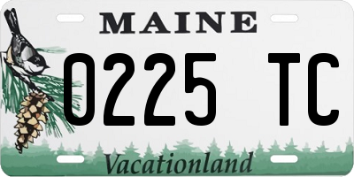 ME license plate 0225TC