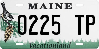 ME license plate 0225TP
