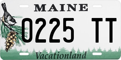 ME license plate 0225TT