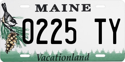 ME license plate 0225TY