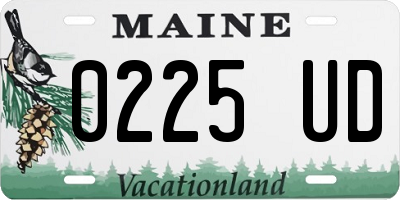 ME license plate 0225UD
