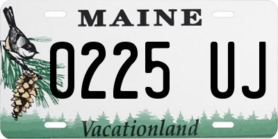 ME license plate 0225UJ