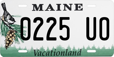 ME license plate 0225UO