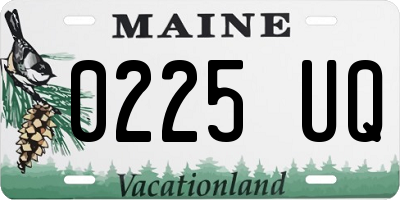ME license plate 0225UQ