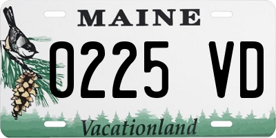 ME license plate 0225VD