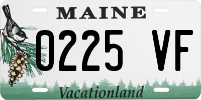 ME license plate 0225VF