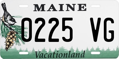 ME license plate 0225VG
