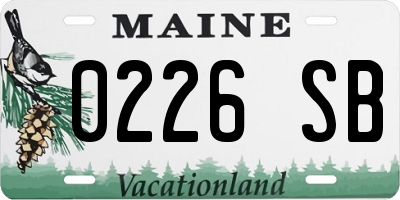 ME license plate 0226SB