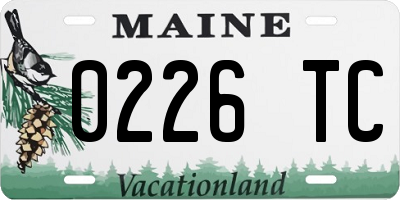ME license plate 0226TC