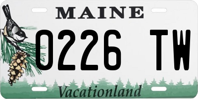 ME license plate 0226TW