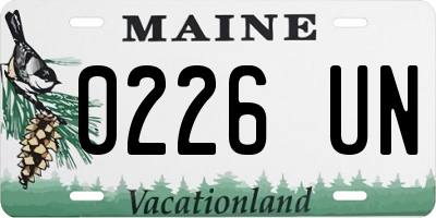 ME license plate 0226UN