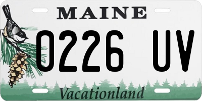 ME license plate 0226UV