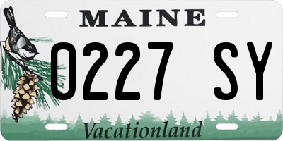 ME license plate 0227SY