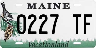 ME license plate 0227TF