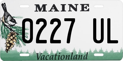 ME license plate 0227UL