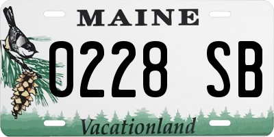 ME license plate 0228SB