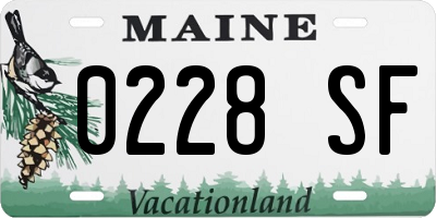 ME license plate 0228SF