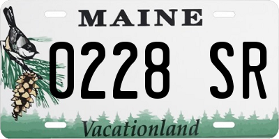ME license plate 0228SR