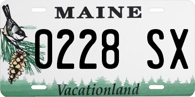 ME license plate 0228SX