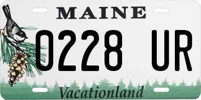ME license plate 0228UR