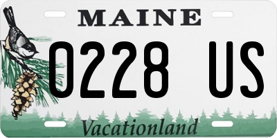 ME license plate 0228US