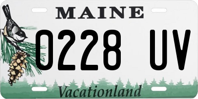 ME license plate 0228UV