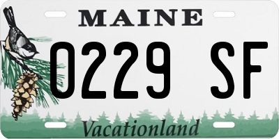 ME license plate 0229SF