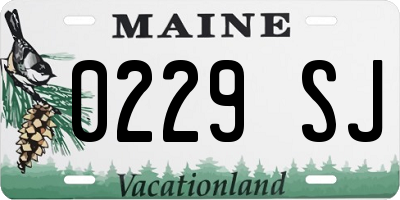ME license plate 0229SJ