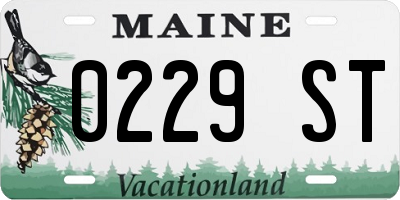 ME license plate 0229ST
