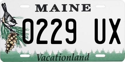 ME license plate 0229UX