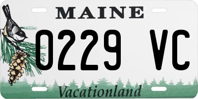 ME license plate 0229VC