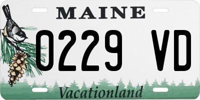 ME license plate 0229VD