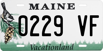 ME license plate 0229VF
