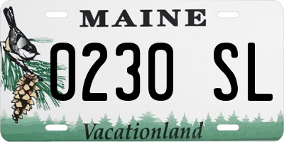 ME license plate 0230SL